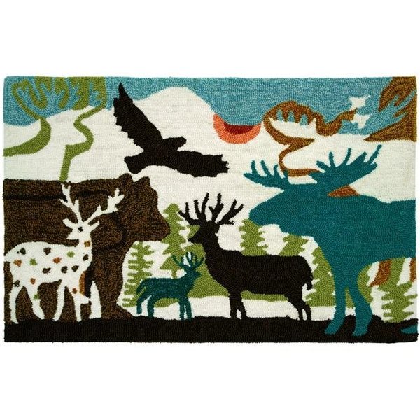 Home Fires Home Fires PY-MM004 22 in. x 34 in. Accents Forest Dwellers ndoor Rug - Black and Brown PY-MM004